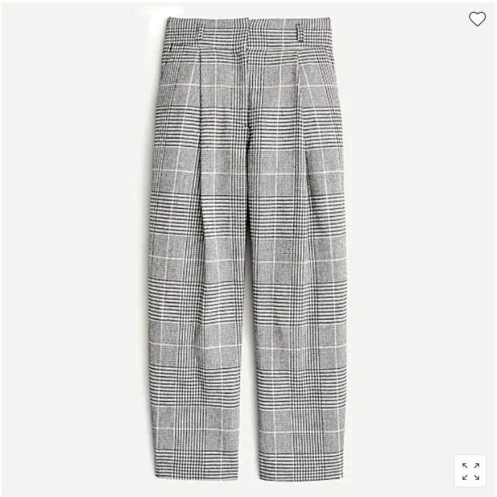J. Crew High-rise tapered pant in plaid Italian wool